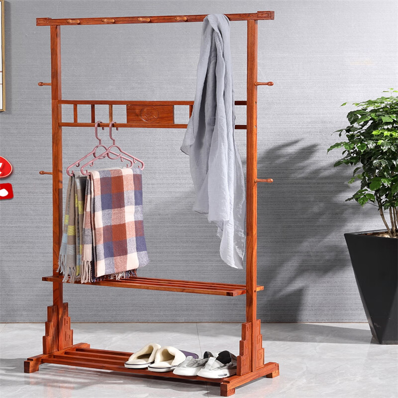 靜閣軒新中式衣架 紅木落地衣帽架，融合專利設計與現(xiàn)代簡約美學